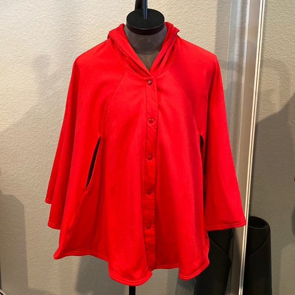American Apparel red poncho - Picture 1 of 6